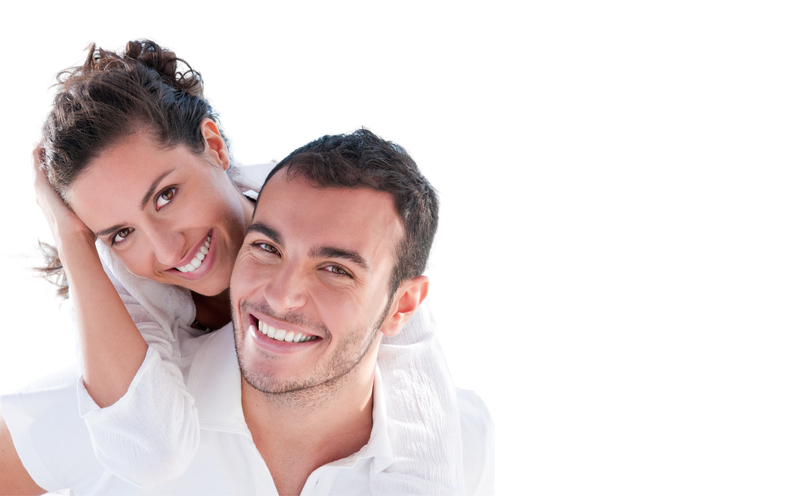 Smiling young couple piggyback at beautiful summer beach