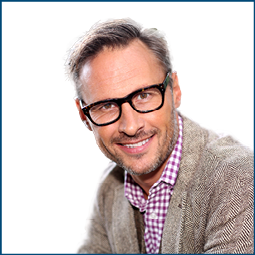 Trendy handsome man with eyeglasses in the street