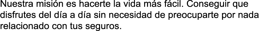 Nuestra misi n es hacerte la vida m s f cil  Conseguir que disfrutes del d a a d a sin necesidad de preocuparte por n   