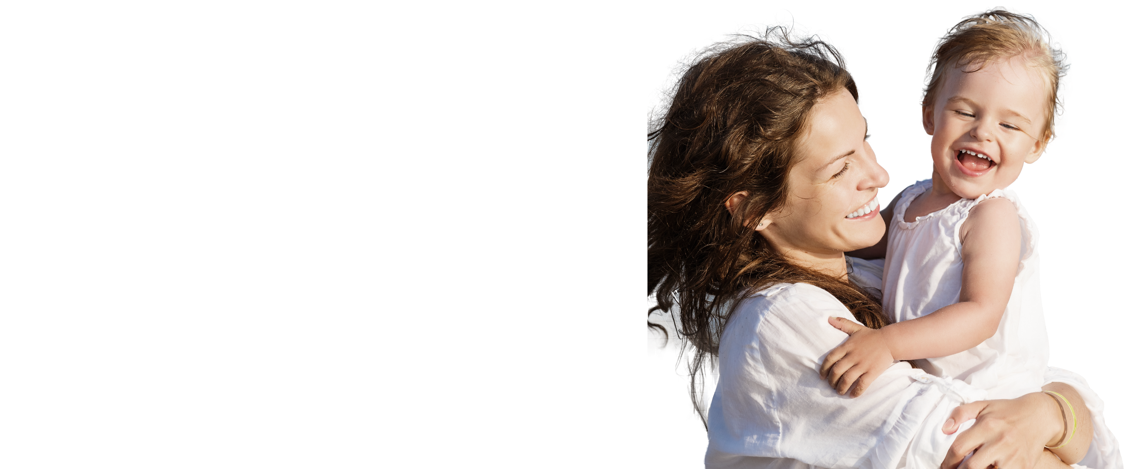 Portrait of mother and little daughter on the beach