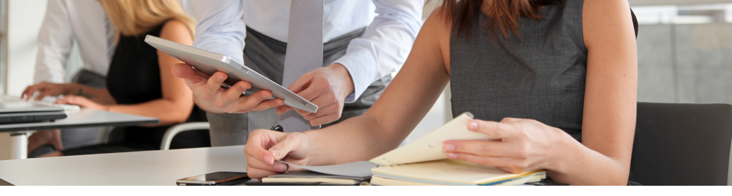 Business people working in the office with agenda