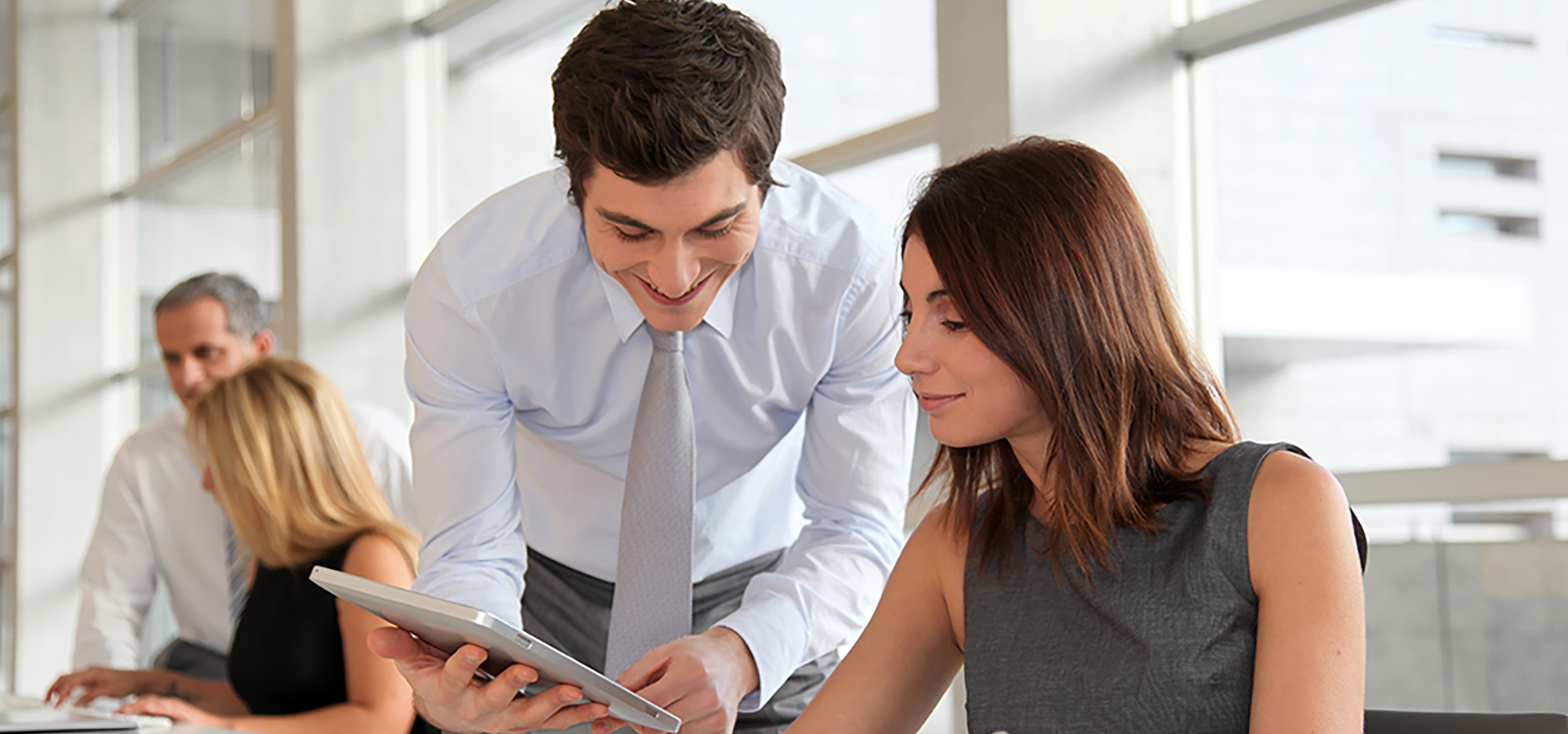 Business people working in the office with agenda